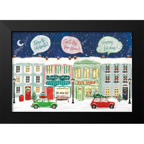 Hometown Holiday I Black Modern Wood Framed Art Print by Charron, Veronique
