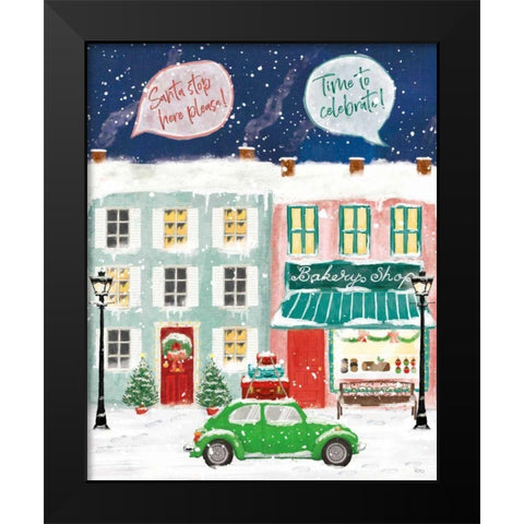 Hometown Holiday II Black Modern Wood Framed Art Print by Charron, Veronique