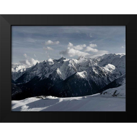 Snowcapped Mountains Black Modern Wood Framed Art Print by Eichman, Andre