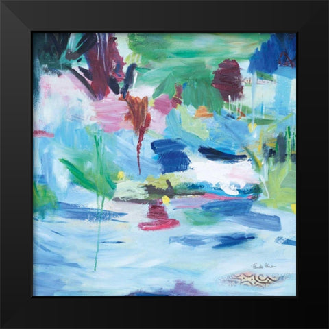 Lake Abstract Black Modern Wood Framed Art Print by Zaman, Farida