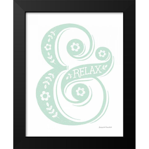 Relax Mint Black Modern Wood Framed Art Print by Snowdon, Alexandra