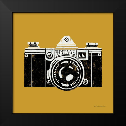 Vintage Camera Yellow Black Modern Wood Framed Art Print by Mullan, Michael