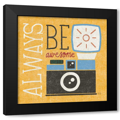 Retro Desktop Camera v2 Black Modern Wood Framed Art Print with Double Matting by Mullan, Michael