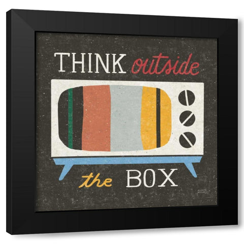 Retro Desktop Television v2 Black Modern Wood Framed Art Print by Mullan, Michael