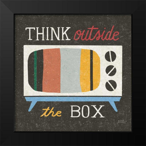 Retro Desktop Television v2 Black Modern Wood Framed Art Print by Mullan, Michael