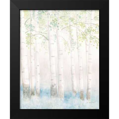 Soft Birches III Black Modern Wood Framed Art Print by Wiens, James