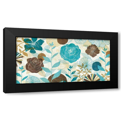 Floral Burst Black Modern Wood Framed Art Print with Double Matting by Mullan, Michael