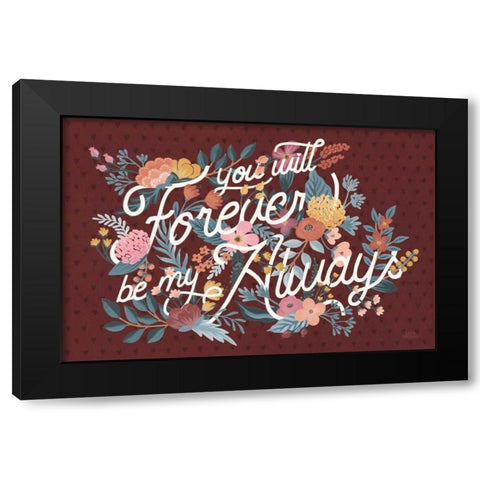 Love Letters II Black Modern Wood Framed Art Print by Marshall, Laura
