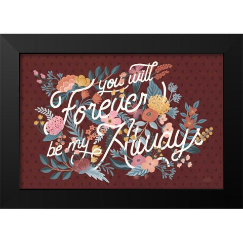 Love Letters II Black Modern Wood Framed Art Print by Marshall, Laura
