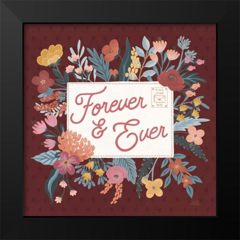 Love Letters V Black Modern Wood Framed Art Print by Marshall, Laura