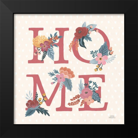 Love Letters IX Black Modern Wood Framed Art Print by Marshall, Laura