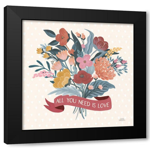 Love Letters X Black Modern Wood Framed Art Print by Marshall, Laura