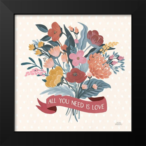 Love Letters X Black Modern Wood Framed Art Print by Marshall, Laura