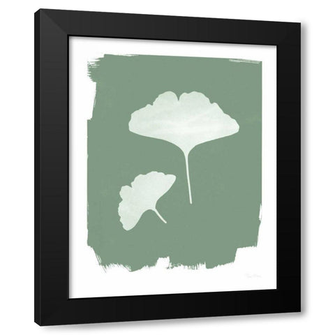 Nature by the Lake Gingko II Green Black Modern Wood Framed Art Print by Rhue, Piper