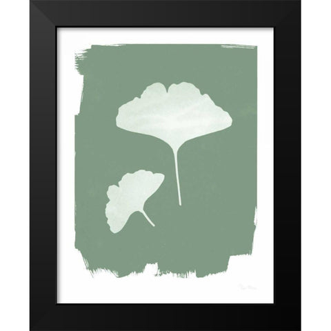 Nature by the Lake Gingko II Green Black Modern Wood Framed Art Print by Rhue, Piper