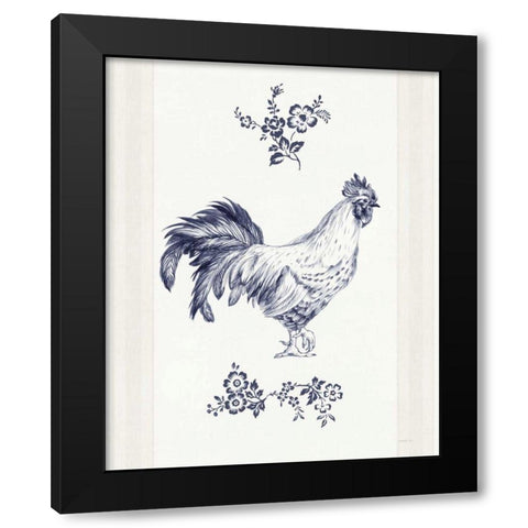 Summer Chickens I Black Modern Wood Framed Art Print with Double Matting by Nai, Danhui