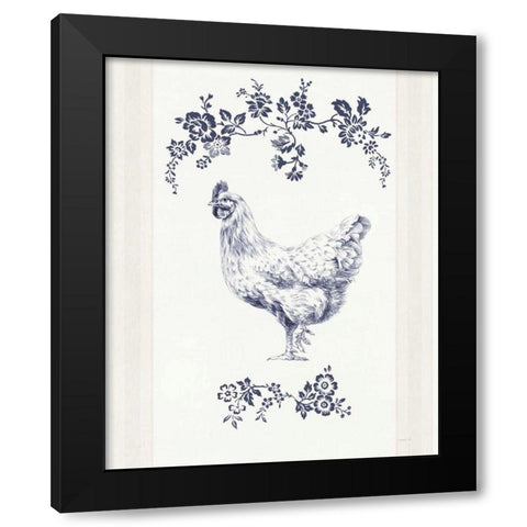 Summer Chickens II Black Modern Wood Framed Art Print with Double Matting by Nai, Danhui