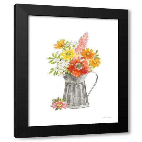 Farmhouse Floral VII White Black Modern Wood Framed Art Print by Grove, Beth