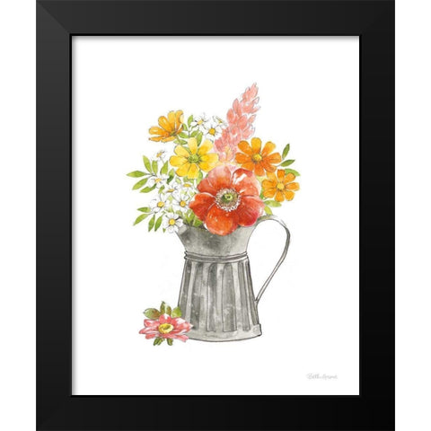 Farmhouse Floral VII White Black Modern Wood Framed Art Print by Grove, Beth