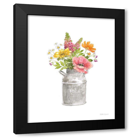 Farmhouse Floral VIII White Black Modern Wood Framed Art Print by Grove, Beth