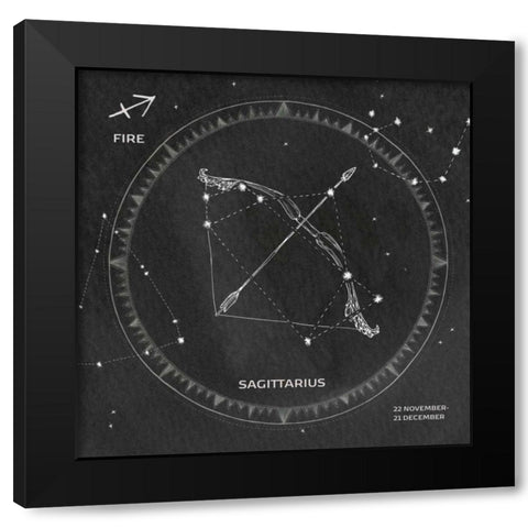 Night Sky Sagittarius v2 Black Modern Wood Framed Art Print by Miller, Sara Zieve