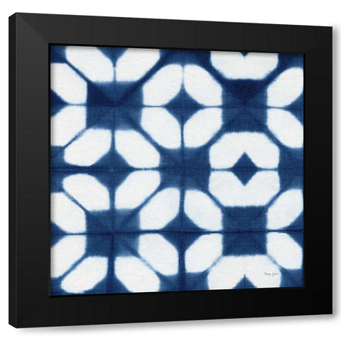 Shibori Square I Black Modern Wood Framed Art Print with Double Matting by Green, Nancy