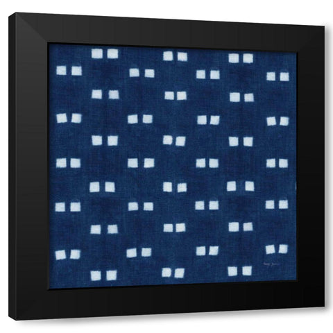 Shibori Square VI Black Modern Wood Framed Art Print with Double Matting by Green, Nancy