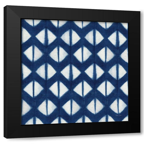 Shibori Square X Black Modern Wood Framed Art Print with Double Matting by Green, Nancy