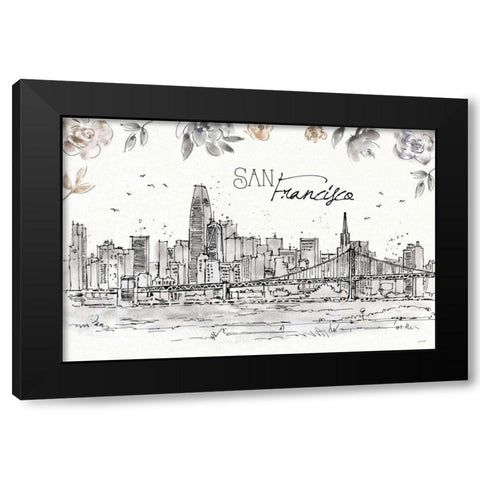 Skyline Sketches VII Black Modern Wood Framed Art Print with Double Matting by Tavoletti, Anne