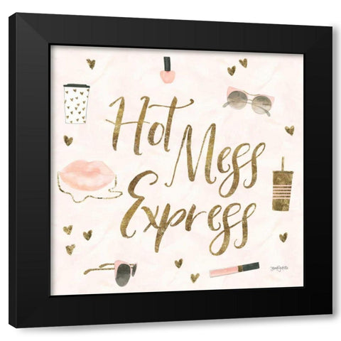 Boss Ladies VII Pink Hot Mess Black Modern Wood Framed Art Print by Jackson, Jenaya
