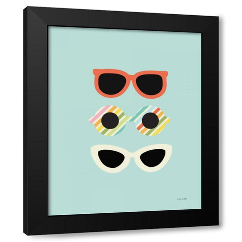 Glamour Sunglasses Black Modern Wood Framed Art Print by Kelle, Ann