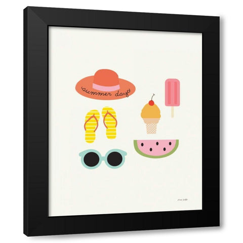 Summer Daze I Black Modern Wood Framed Art Print with Double Matting by Kelle, Ann