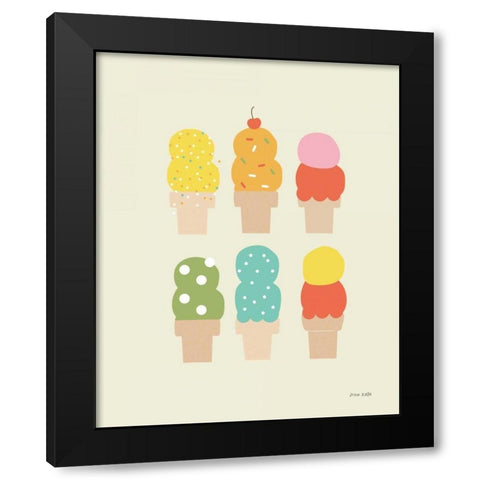 Double Scoops Black Modern Wood Framed Art Print with Double Matting by Kelle, Ann