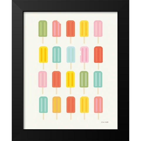 Colorful Popsicles Black Modern Wood Framed Art Print by Kelle, Ann