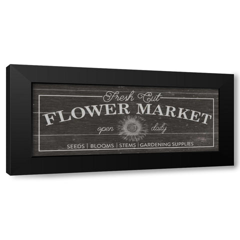 Flower Market I Dark Wood Black Modern Wood Framed Art Print with Double Matting by Wild Apple Portfolio