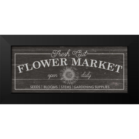Flower Market I Dark Wood Black Modern Wood Framed Art Print by Wild Apple Portfolio