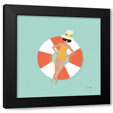 Floating in the Pool Tube II Black Modern Wood Framed Art Print with Double Matting by Kelle, Ann