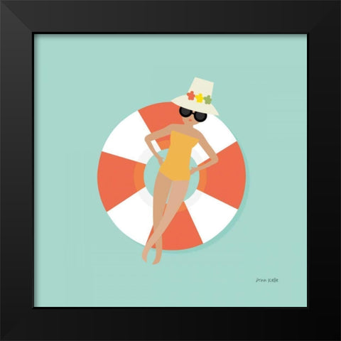 Floating in the Pool Tube II Black Modern Wood Framed Art Print by Kelle, Ann