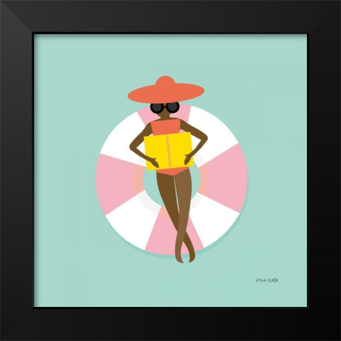 Floating in the Pool Tube III Black Modern Wood Framed Art Print by Kelle, Ann