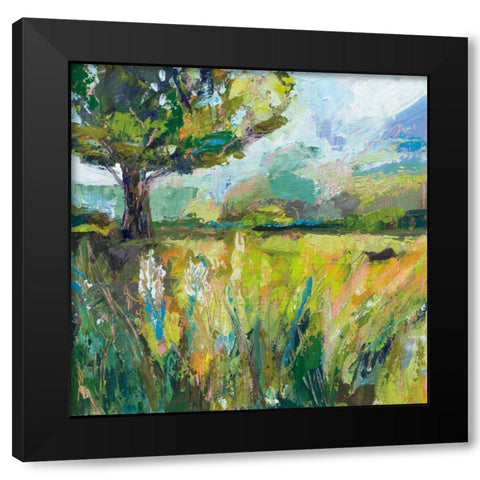 Wildflowers v2 Black Modern Wood Framed Art Print with Double Matting by Vertentes, Jeanette