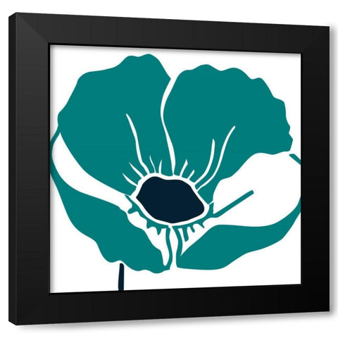 Pop Art Floral V Black Modern Wood Framed Art Print by Wild Apple Portfolio