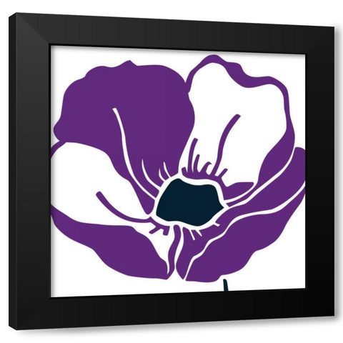 Pop Art Floral VI Black Modern Wood Framed Art Print by Wild Apple Portfolio
