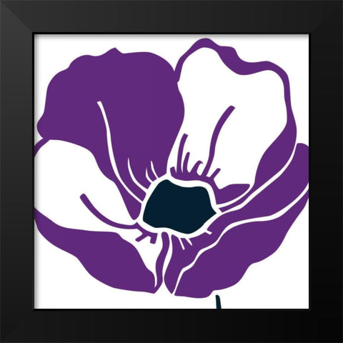 Pop Art Floral VI Black Modern Wood Framed Art Print by Wild Apple Portfolio