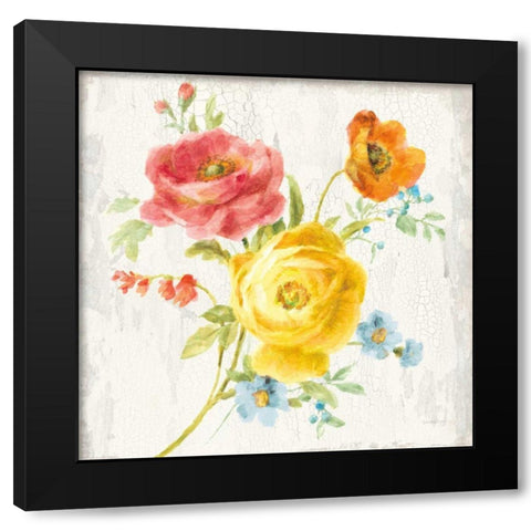 Full Bloom V Black Modern Wood Framed Art Print by Nai, Danhui