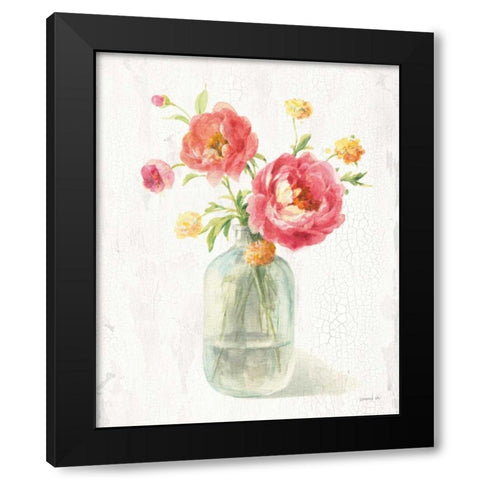 Full Bloom VIII Black Modern Wood Framed Art Print with Double Matting by Nai, Danhui