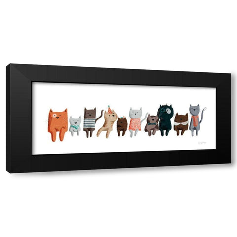 Picnic Pets Cats III Black Modern Wood Framed Art Print by Thorns, Becky