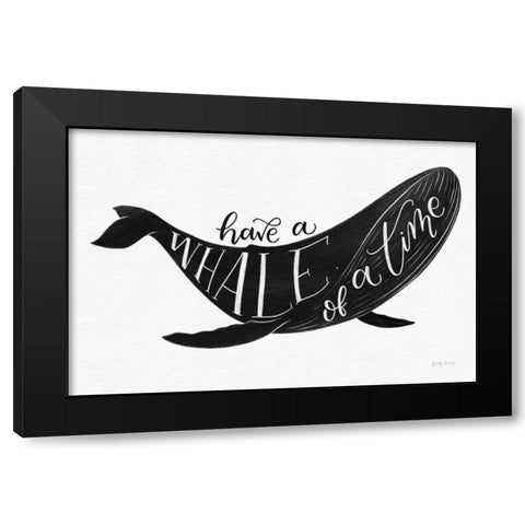 Whale of a Time BW Black Modern Wood Framed Art Print with Double Matting by Thorns, Becky