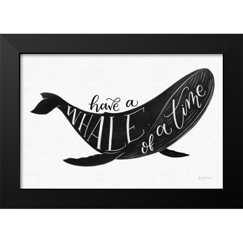 Whale of a Time BW Black Modern Wood Framed Art Print by Thorns, Becky