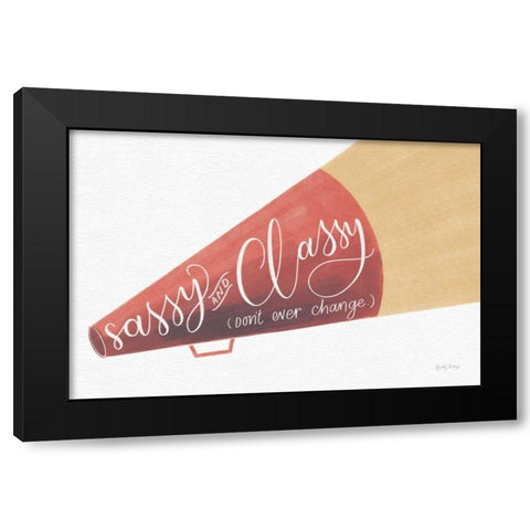 Sassy and Classy Black Modern Wood Framed Art Print by Thorns, Becky