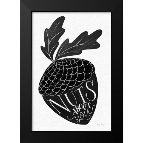 Nuts About You BW Black Modern Wood Framed Art Print by Thorns, Becky